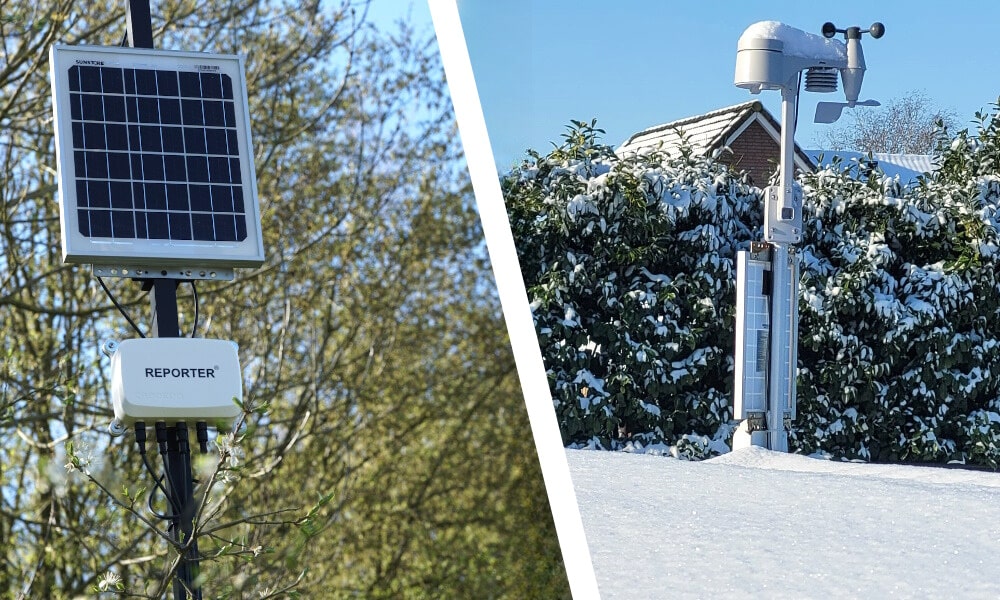 Crodeon weather station with snow
