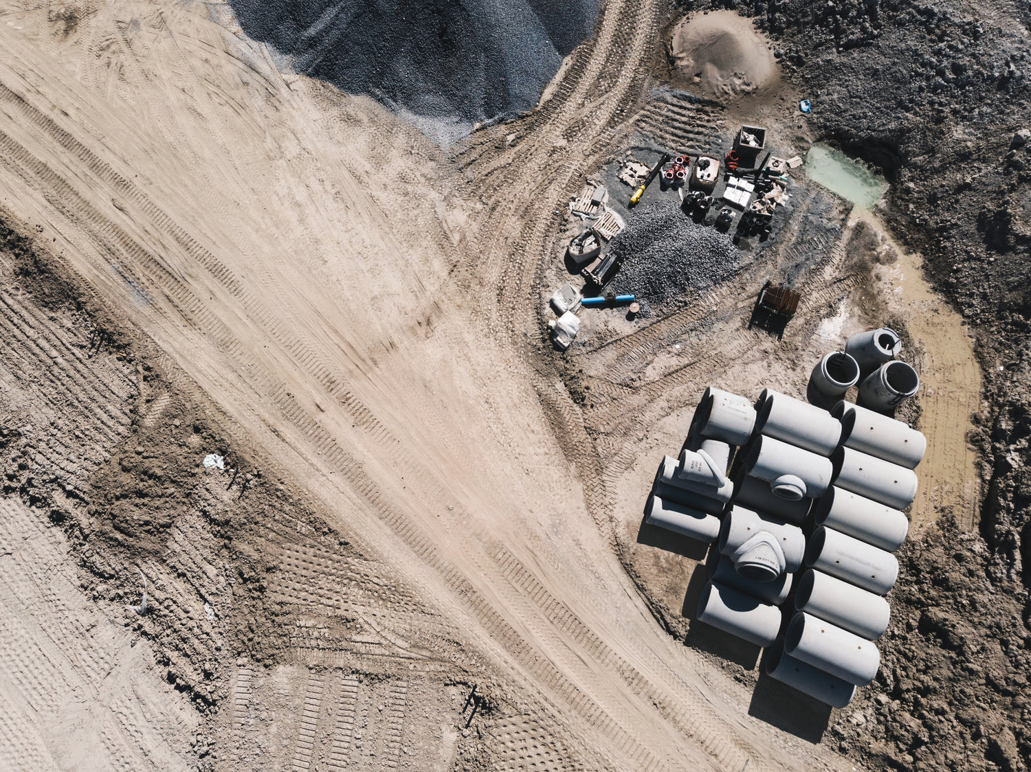 A construction site from above