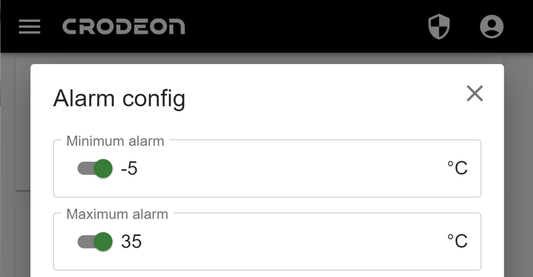 Alarm settings & Measurement intervals