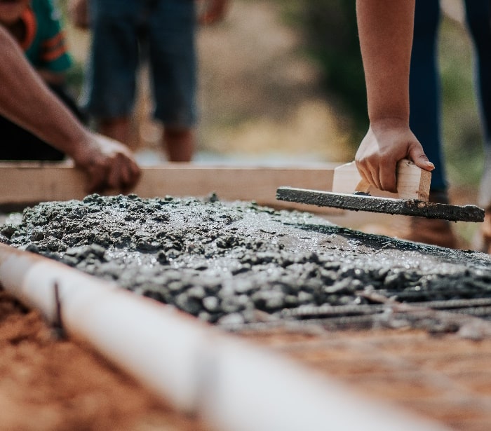 fresh concrete placement